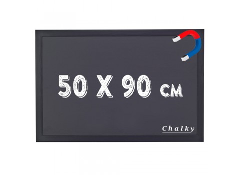 Chalky Manyetik Kara Tahta Siyah Çerçeveli 50x90 cm